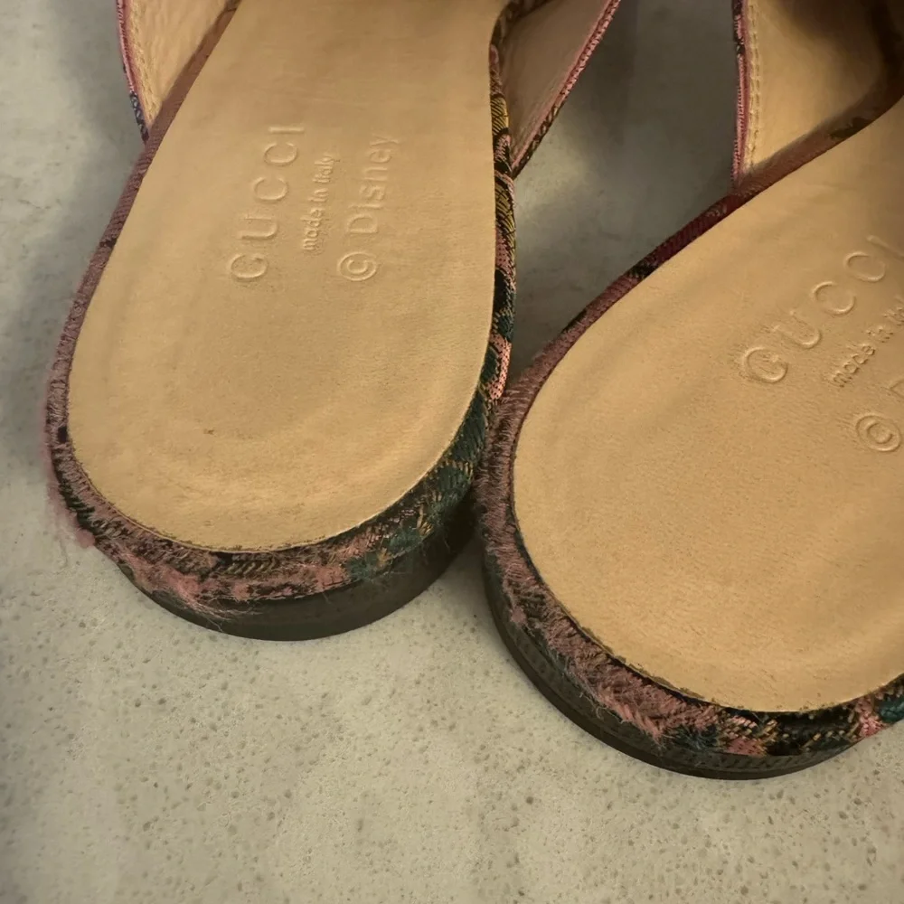 Gucci X Disney Jacquard Japanese Donald Duck Women's Princetown Mules 36 - Picture 6 of 7